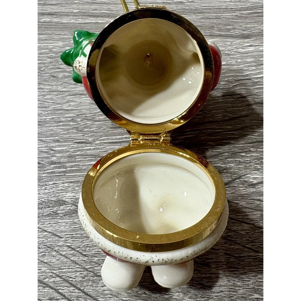 Lenox Treasures Santa Trinket Box. Lenox Treasures Christmas Ornament. EUC.